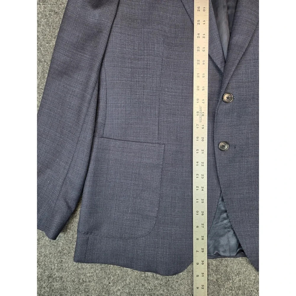 Ermenegildo Zegna Saks Fifth Avenue Blazer Mens 44 Blue Napoli Jacket Wool Silk